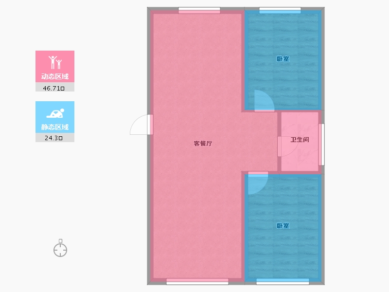 吉林省-长春市-万龙建阳府-64.30-户型库-动静分区