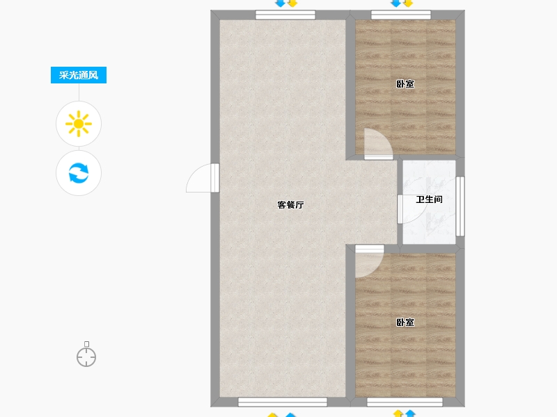 吉林省-长春市-万龙建阳府-64.30-户型库-采光通风