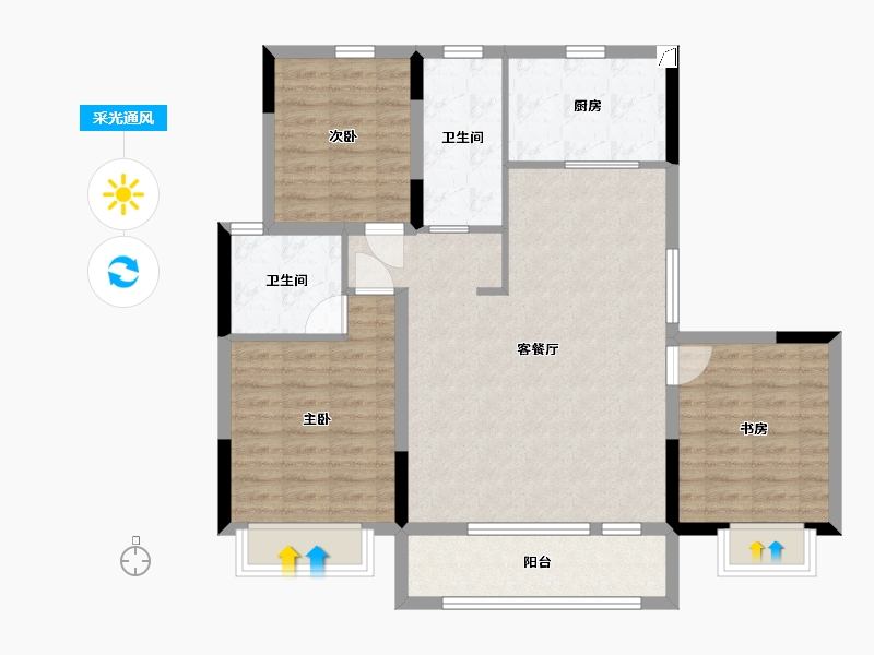 吉林省-长春市-大众置业理想城市-95.24-户型库-采光通风