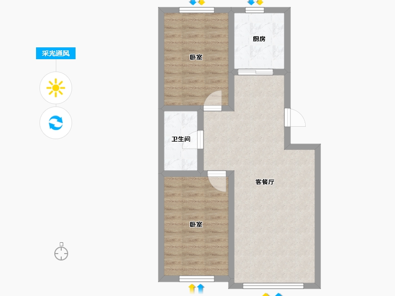 吉林省-长春市-万龙建阳府-62.76-户型库-采光通风