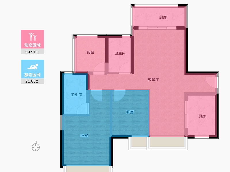 广东省-佛山市-保利中交大都汇-82.00-户型库-动静分区