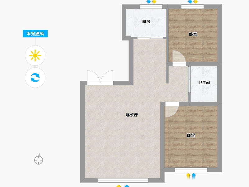 吉林省-长春市-吉盛碧海华庭·滟澜山-58.88-户型库-采光通风