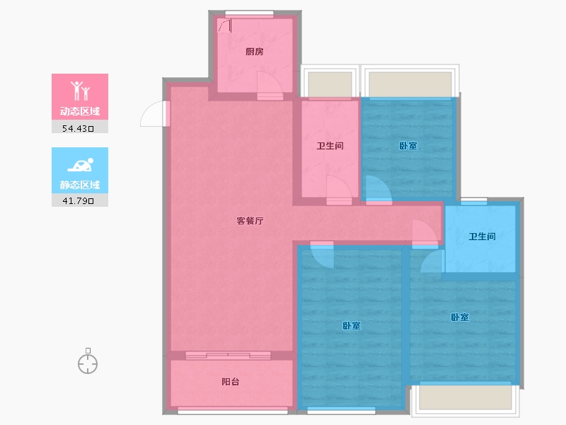 江苏省-无锡市-无锡中海寰宇天下-85.01-户型库-动静分区