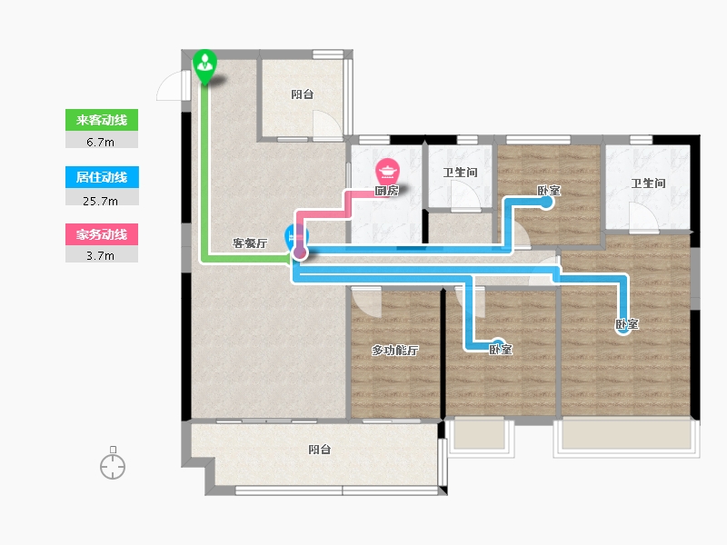 湖南省-衡阳市-奥园·铂誉府-107.23-户型库-动静线