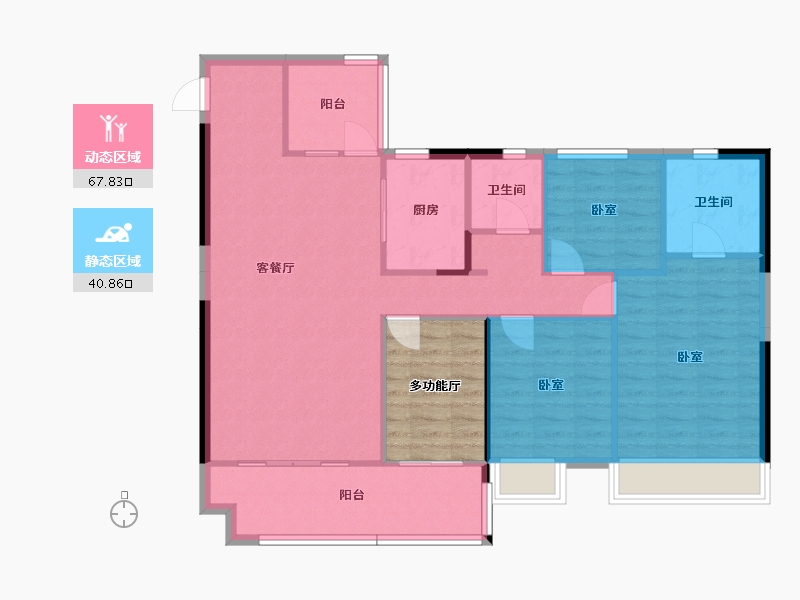 湖南省-衡阳市-奥园·铂誉府-107.23-户型库-动静分区