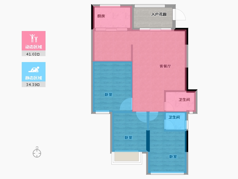 广东省-汕头市-国瑞四季园-73.59-户型库-动静分区