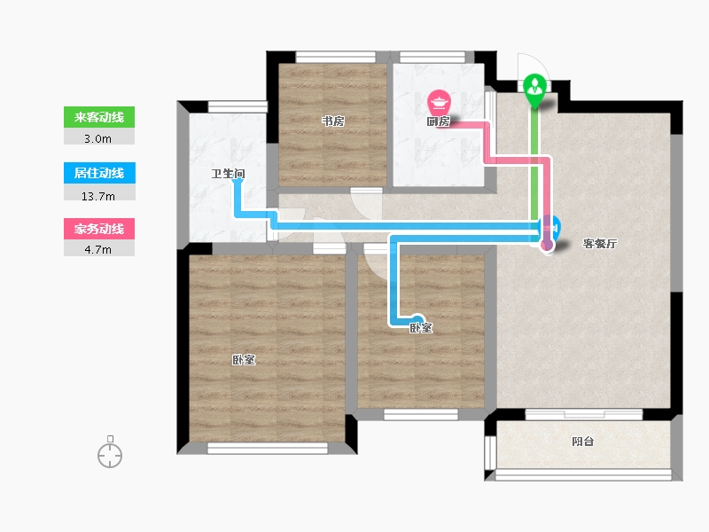 江苏省-镇江市-恒泰·蓝湾-70.00-户型库-动静线