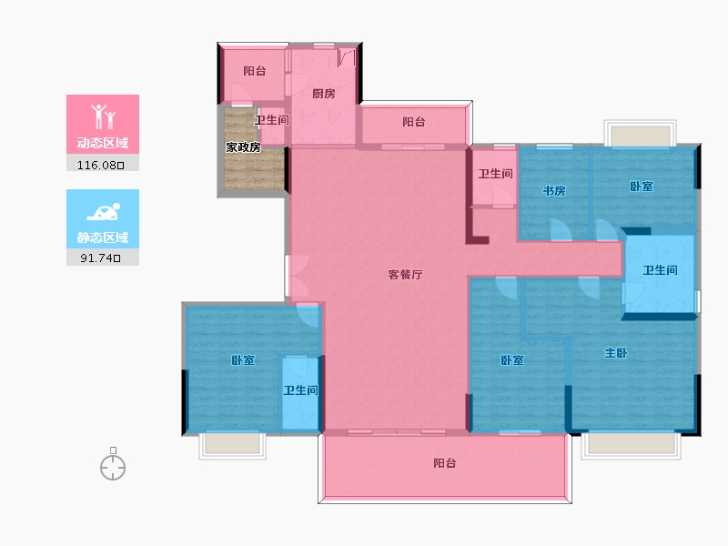 四川省-眉山市-碧桂园城央首府-194.50-户型库-动静分区