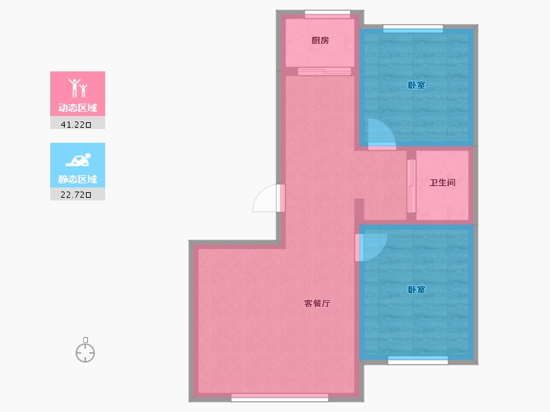 吉林省-长春市-吉盛碧海华庭·滟澜山-56.62-户型库-动静分区