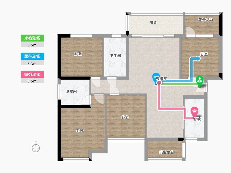 湖北省-武汉市-天屿湖-108.00-户型库-动静线