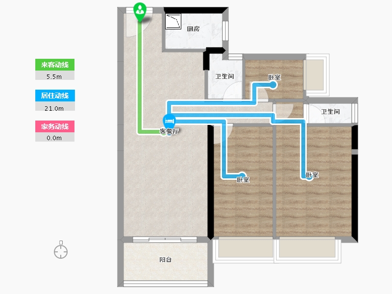 广东省-深圳市-碧桂园深荟城3期-74.47-户型库-动静线