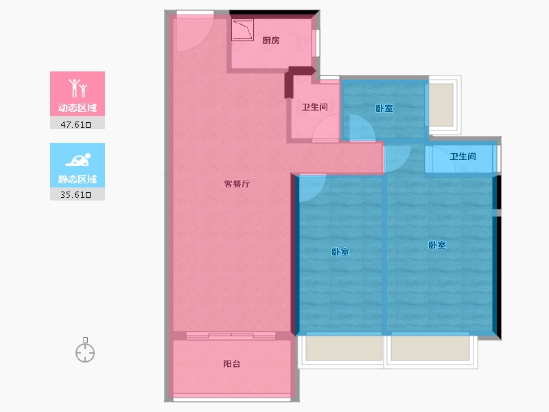 广东省-深圳市-碧桂园深荟城3期-74.47-户型库-动静分区