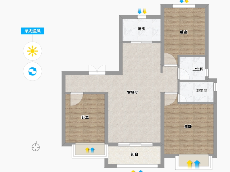 山东省-青岛市-鲁商健康城-78.21-户型库-采光通风