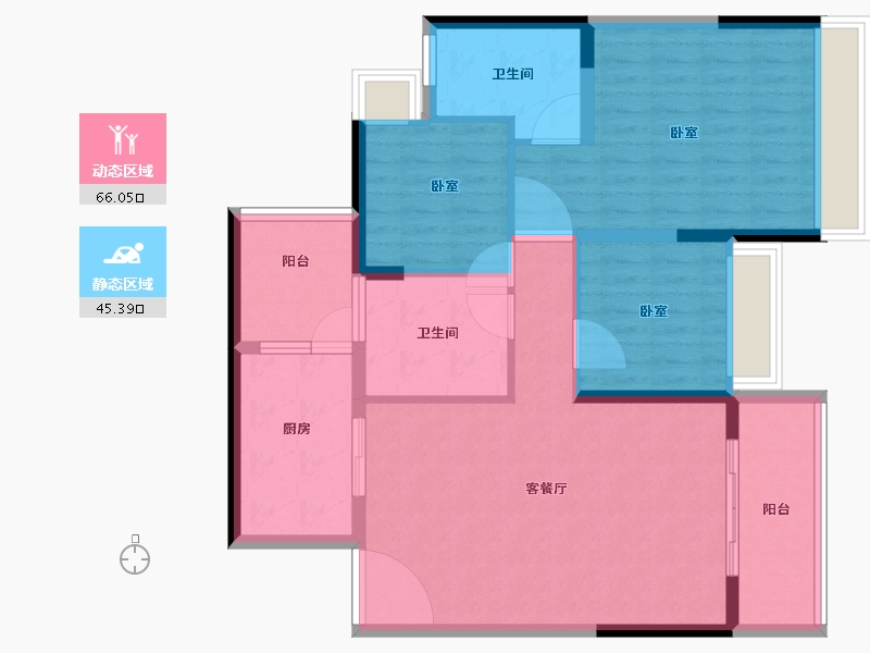 广东省-广州市-粤海拾桂府-100.50-户型库-动静分区