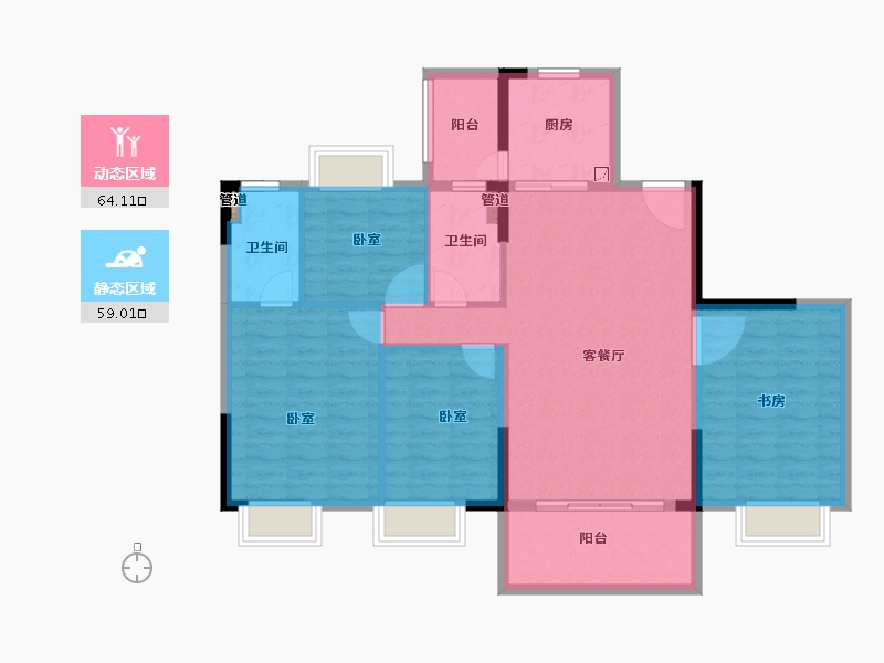 广东省-韶关市-江山壹品-111.52-户型库-动静分区