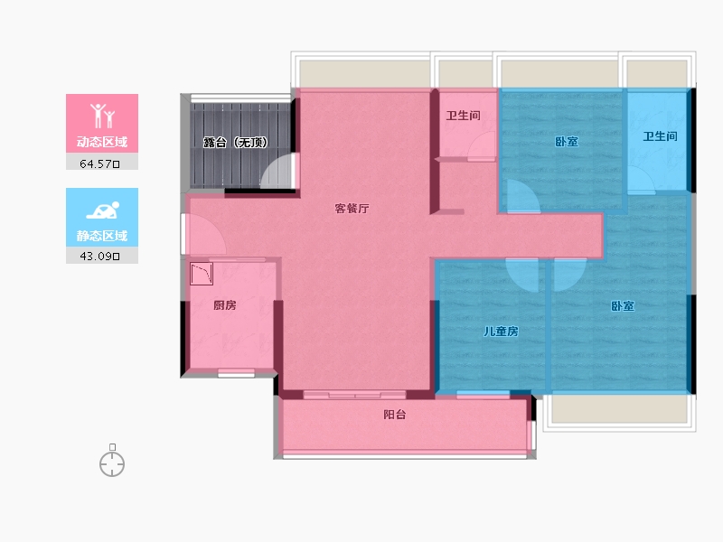 广东省-广州市-保利茉莉公馆-103.00-户型库-动静分区