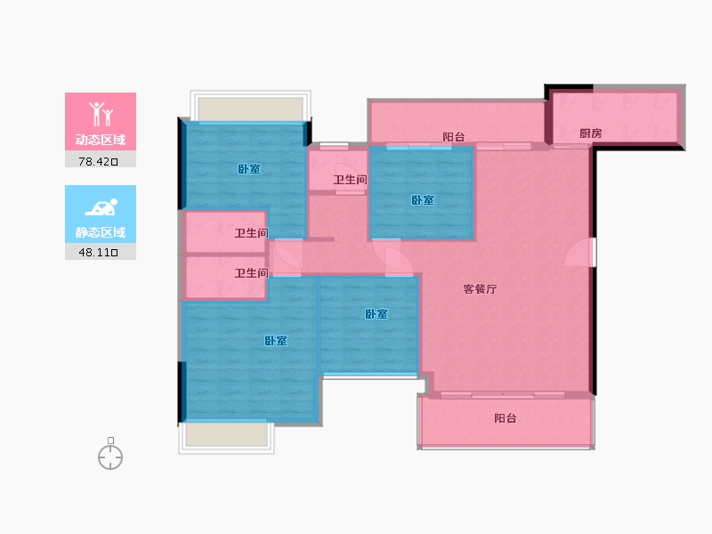 湖南省-郴州市-汇华玉珑新城-116.00-户型库-动静分区