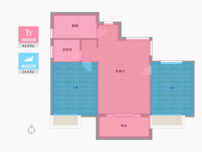 湖北省-武汉市-天屿湖-60.00-户型库-动静分区