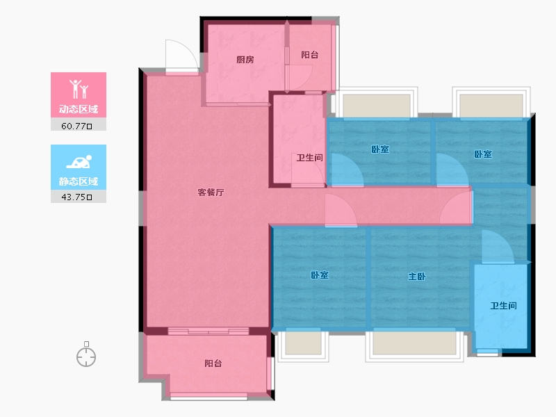 湖南省-衡阳市-奥园·铂誉府-95.04-户型库-动静分区