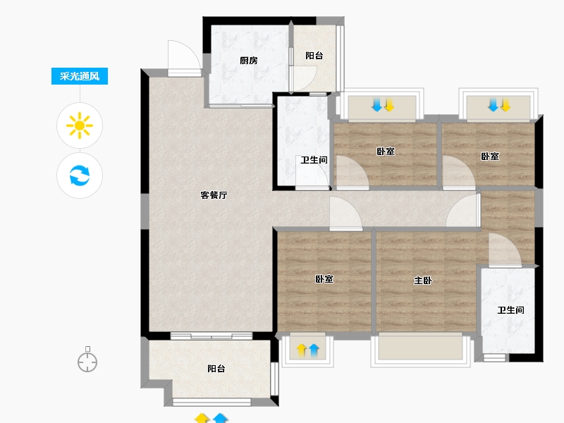 湖南省-衡阳市-奥园·铂誉府-95.04-户型库-采光通风