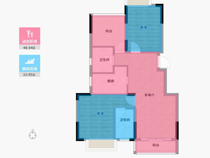 湖南省-长沙市-合能·枫丹星悦-71.00-户型库-动静分区