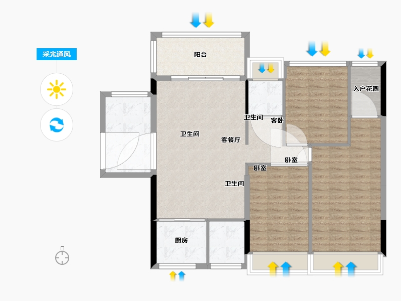 湖南省-郴州市-福城桃源-101.00-户型库-采光通风