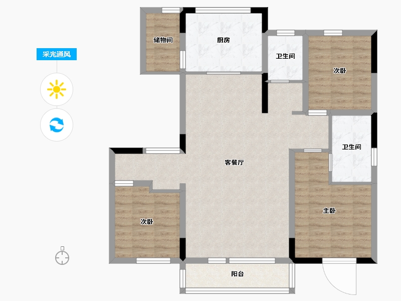 吉林省-长春市-睿德上品-101.42-户型库-采光通风