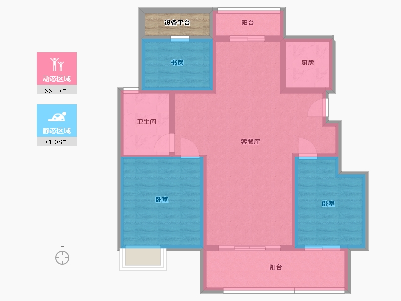 安徽省-六安市-众安玖珑府-89.19-户型库-动静分区