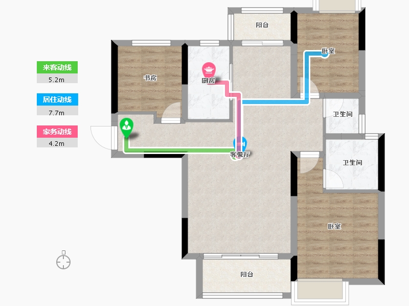 湖南省-长沙市-长沙亿达智造小镇-88.55-户型库-动静线