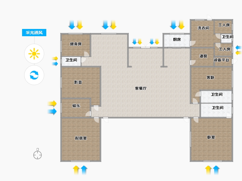 湖北省-武汉市-天屿湖-642.00-户型库-采光通风