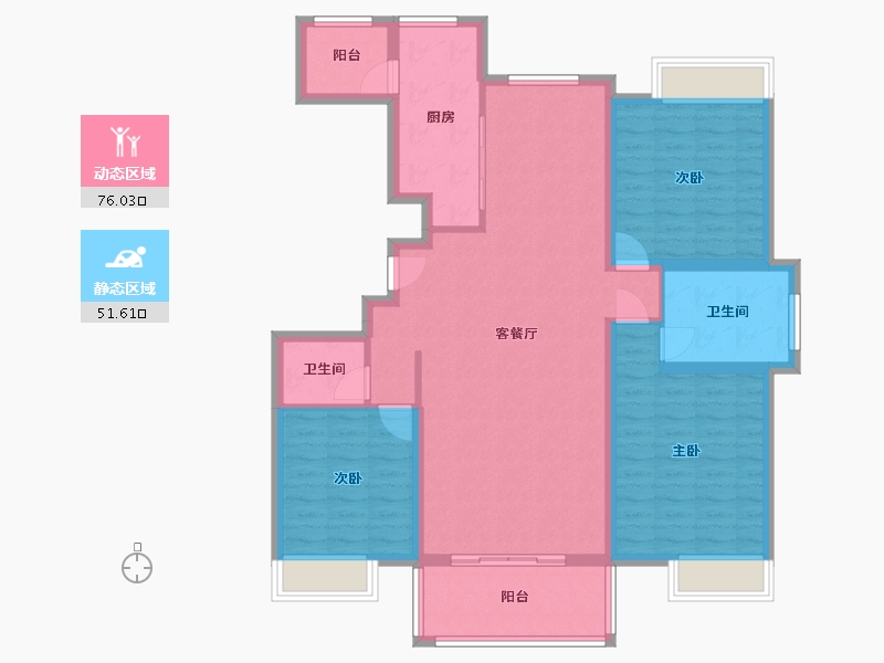 陕西省-西安市-唐樾六和坊-114.96-户型库-动静分区