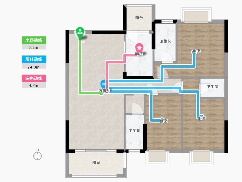 广东省-梅州市-锦绣湾-95.23-户型库-动静线