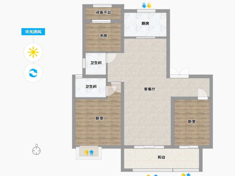 安徽省-六安市-众安玖珑府-93.26-户型库-采光通风