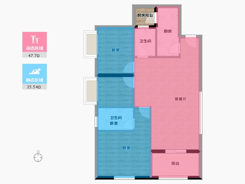 陕西省-西安市-西安深国投中心-76.93-户型库-动静分区