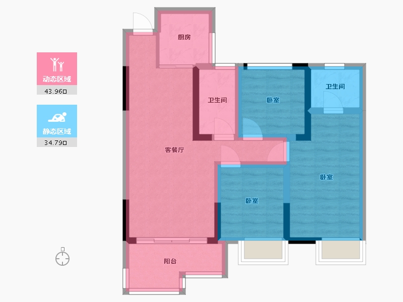 湖南省-湘潭市-金沅公馆-68.80-户型库-动静分区