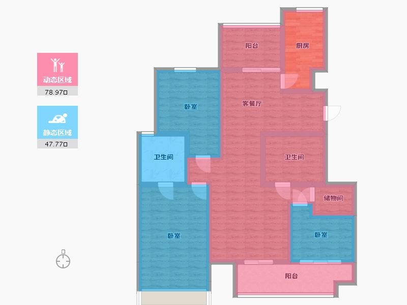 江苏省-镇江市-恒泰·蓝湾-111.66-户型库-动静分区