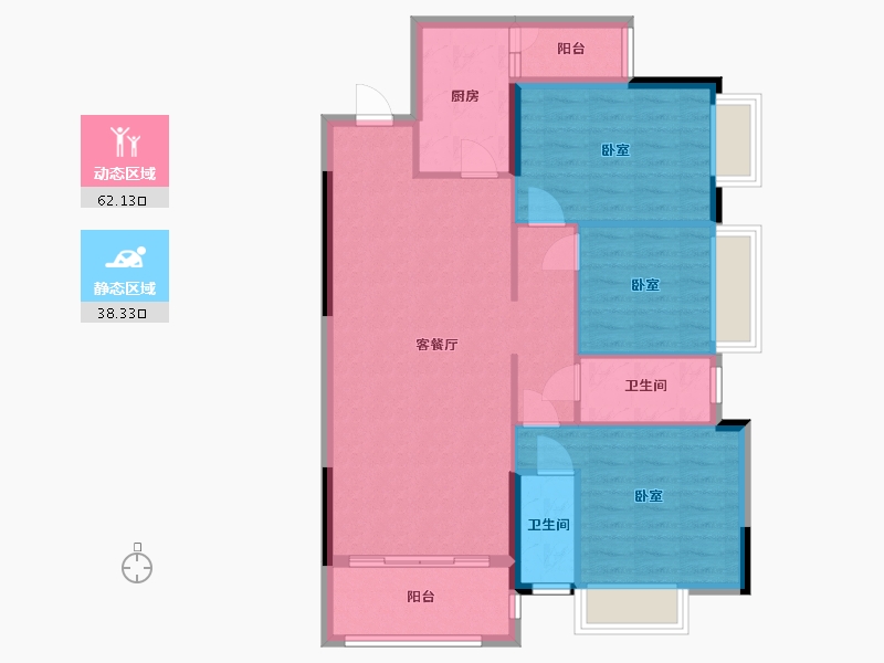 广东省-梅州市-锦绣湾-90.86-户型库-动静分区