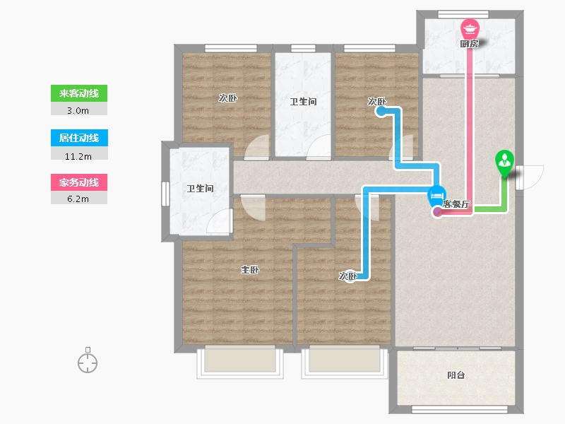 浙江省-湖州市-宝龙世家-105.84-户型库-动静线