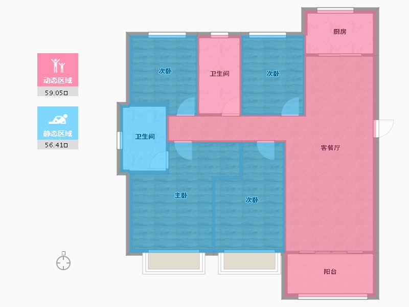 浙江省-湖州市-宝龙世家-105.84-户型库-动静分区