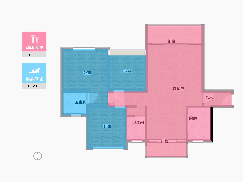 湖南省-郴州市-东江印象-101.00-户型库-动静分区