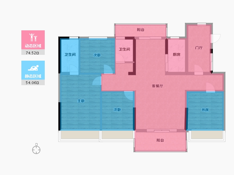 陕西省-西安市-碧桂园天玺-115.97-户型库-动静分区