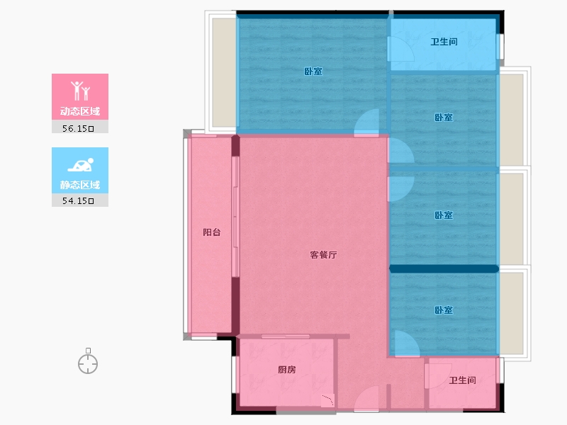 广东省-广州市-时代雁山湖（鹤山）-100.34-户型库-动静分区