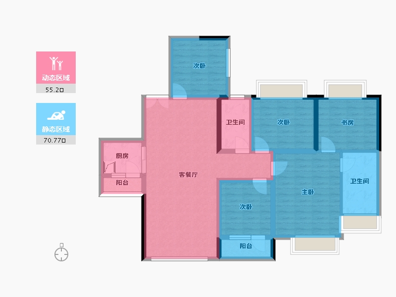 四川省-眉山市-紫胤府-111.67-户型库-动静分区