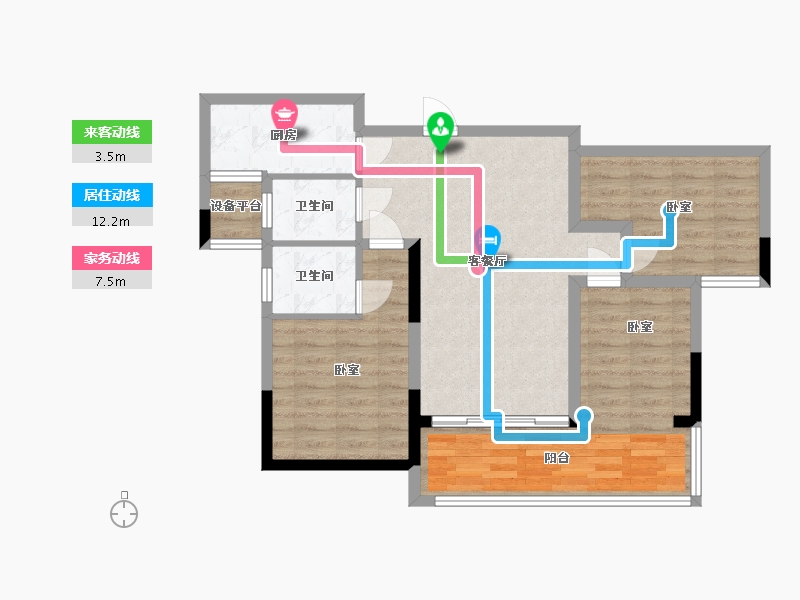 湖南省-湘潭市-金沅公馆-82.30-户型库-动静线