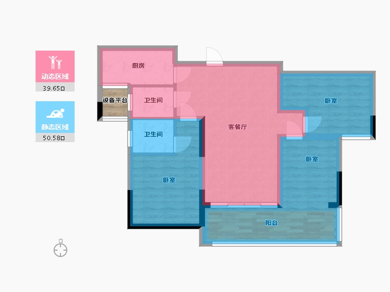 湖南省-湘潭市-金沅公馆-82.30-户型库-动静分区