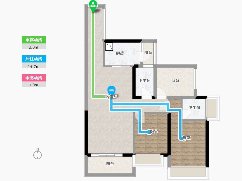 广东省-深圳市-深圳东星河丹堤-79.30-户型库-动静线