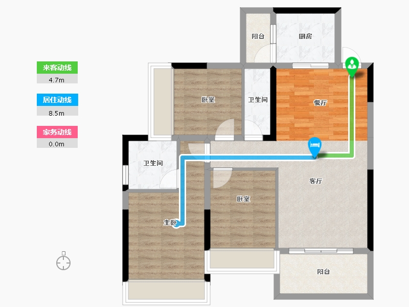 湖南省-衡阳市-天嘉·天樾-83.77-户型库-动静线