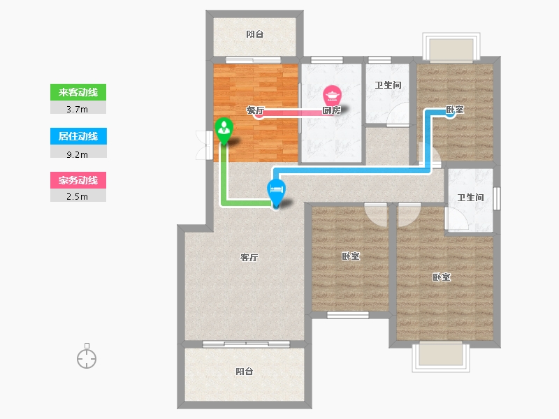 湖南省-衡阳市-楚江大厦-101.22-户型库-动静线