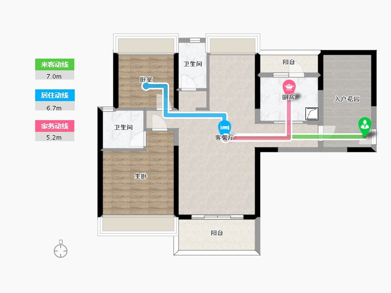 广东省-惠州市-碧桂园城市之光-92.32-户型库-动静线