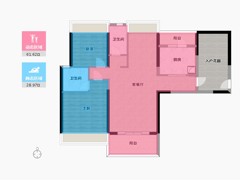 广东省-惠州市-碧桂园城市之光-92.32-户型库-动静分区